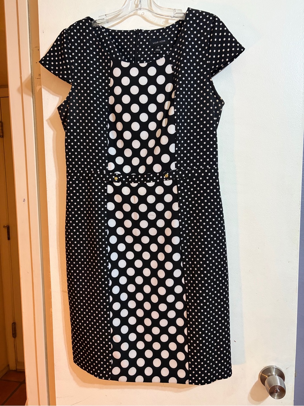 Voir Voir Black & White Polka Dot Midi Dress